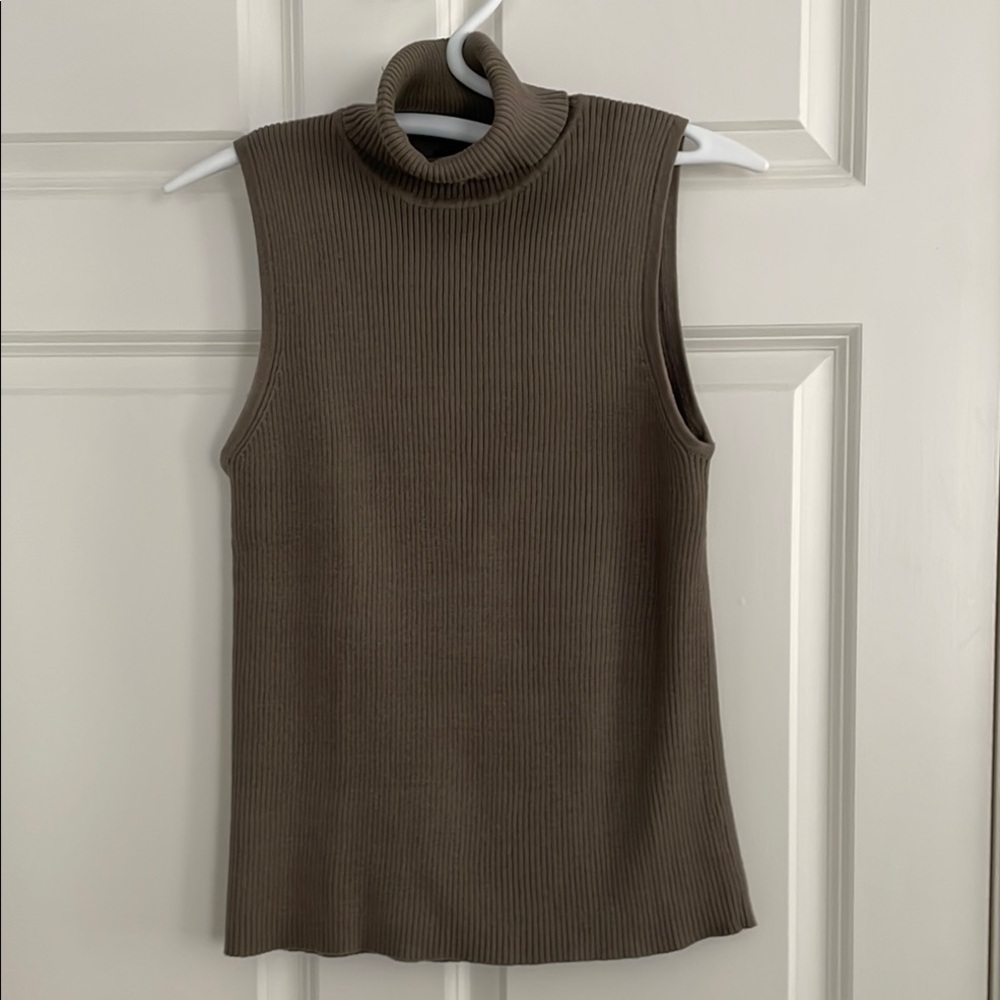 Style & Co. Army Green Ribbed Sleeveless Tank Top